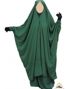 JILBEB 2 PIECES A CLIP "JUPE" UMM HAFSA VERT SAPIN