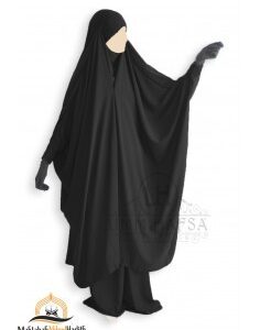 JILBEB 2 PIECES A CLIP "JUPE" UMM HAFSA NOIR