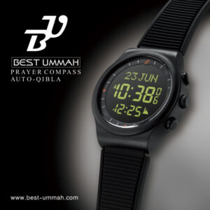 Montre prière Sport noire : horaire de prière